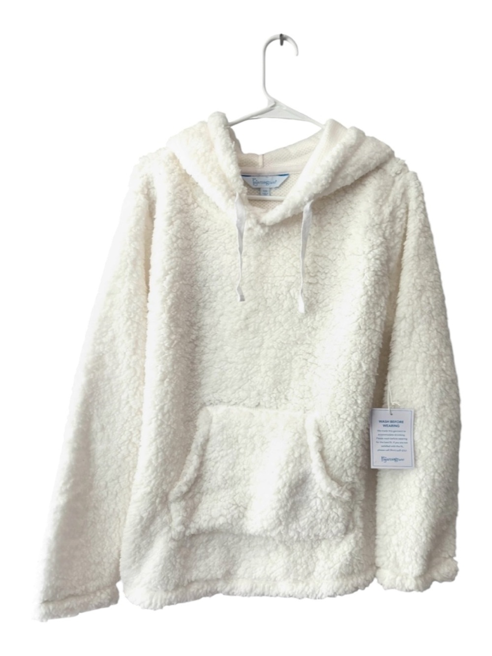 NWT Pajamagram White Cozy Escape Sherpa Hoodie SZ L